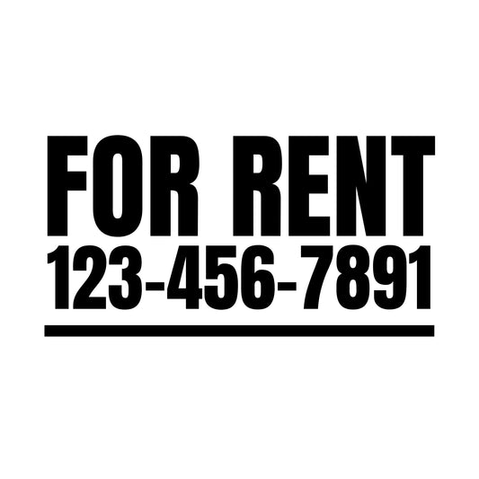 FOR RENT | Custom Number | Personalized Decal Sticker | Car Window | Application Instructions Included - Nostalgi Factory