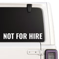 For Hire — block lettering design shown on a white Jeep window