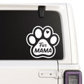 Fur Mama — paw print design shown on a white Jeep window