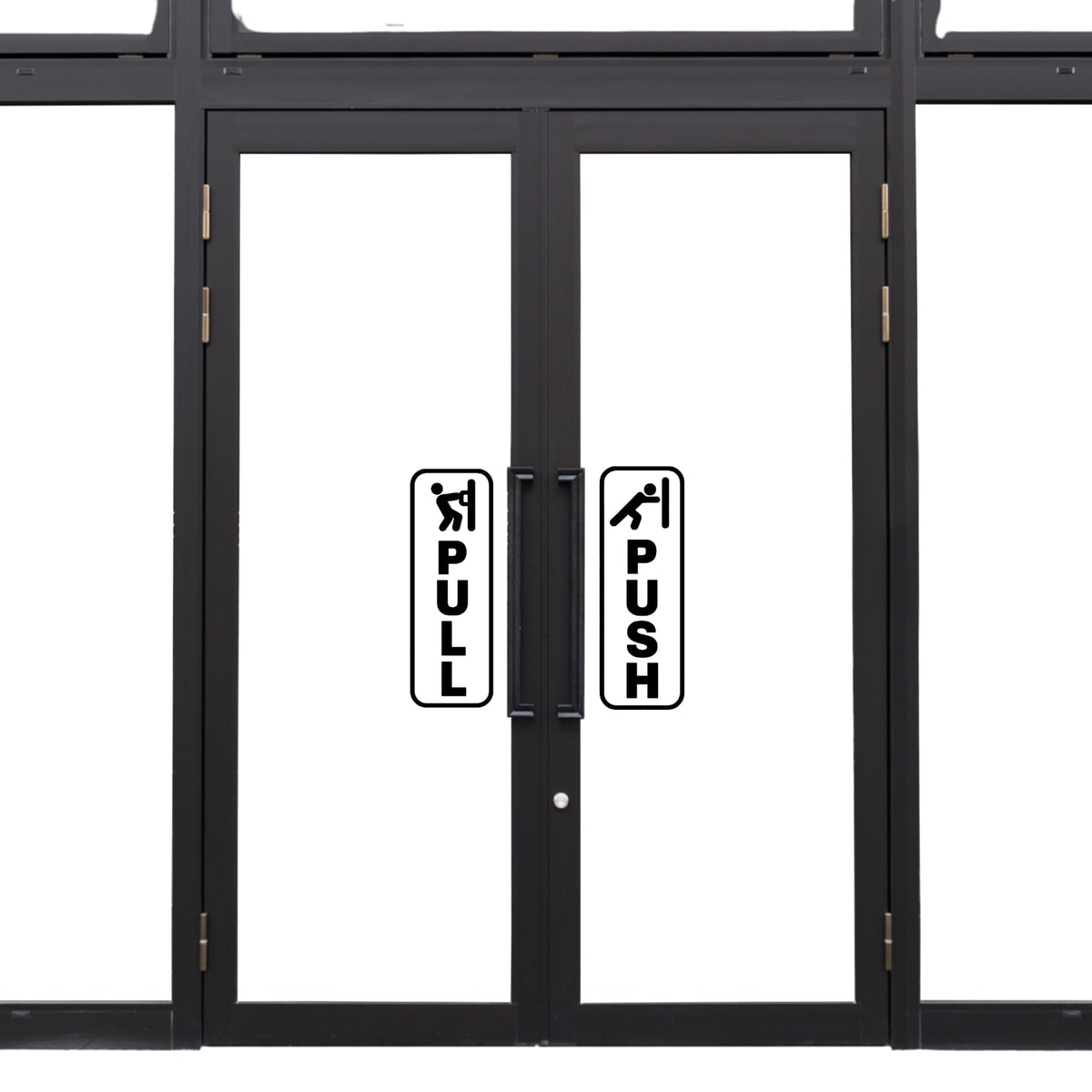 Pull Push Door Signs with Vinyl Decals, Black Frame, Multiple Colors Available - Nostalgi Factory
