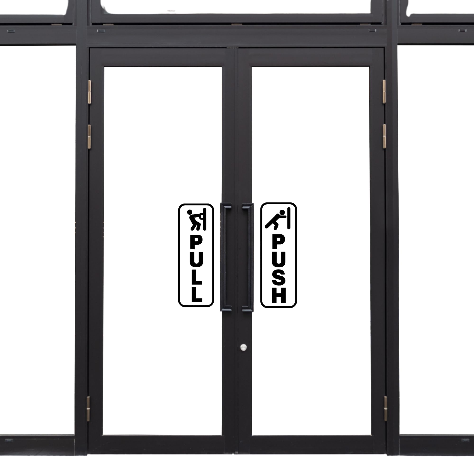 Pull Push Door Signs with Vinyl Decals, Black Frame, Multiple Colors Available - Nostalgi Factory