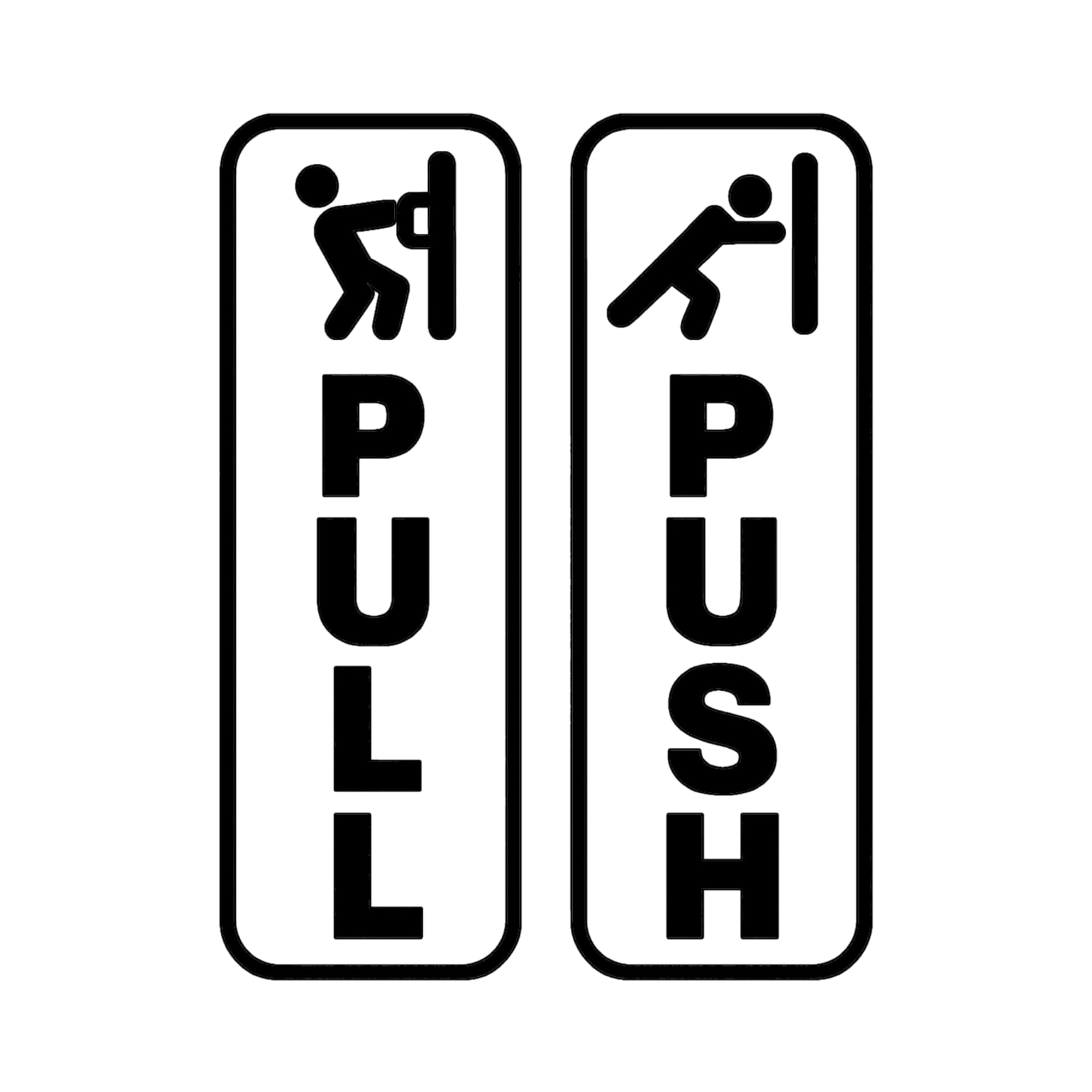 Pull Push Door Signs with Vinyl Decals, Black Frame, Multiple Colors Available - Nostalgi Factory