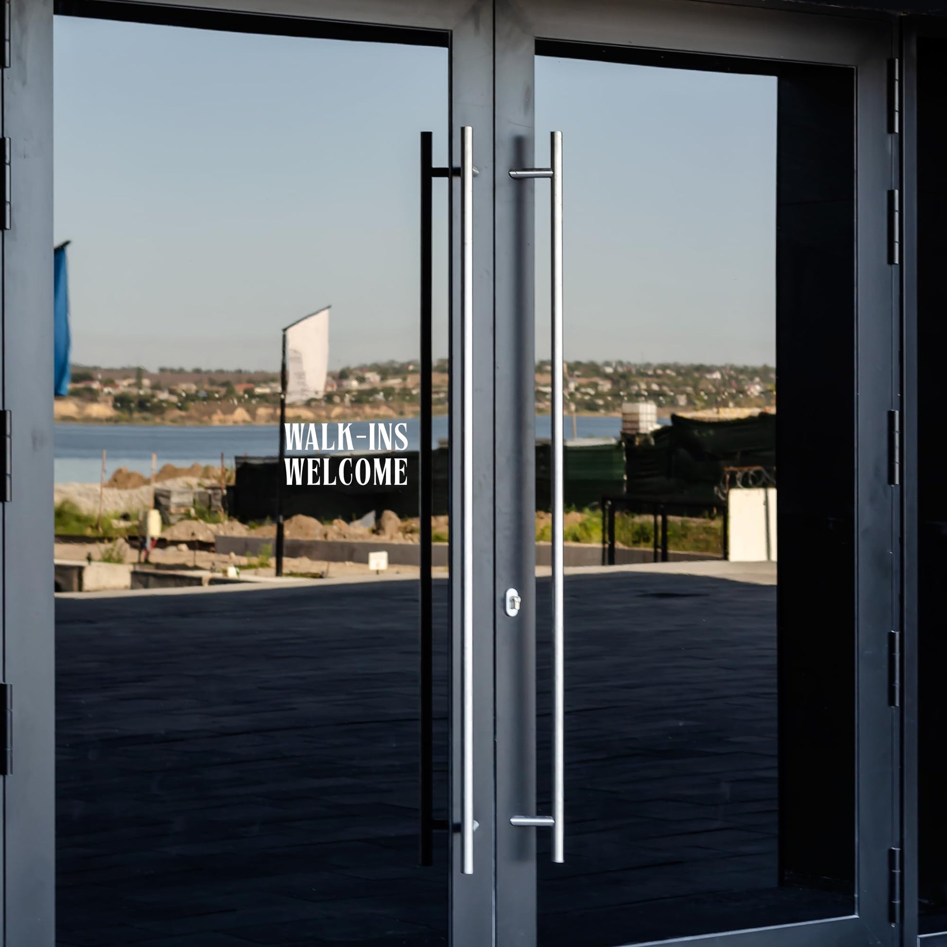Walk-Ins Welcome Vinyl Door Decal | Business Sign Sticker | 5 Colors Available - Nostalgi Factory