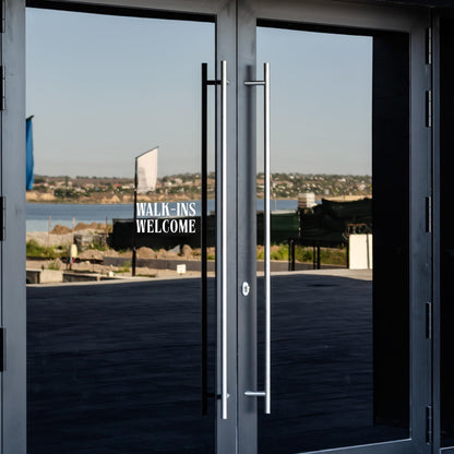 Walk-Ins Welcome Vinyl Door Decal | Business Sign Sticker | 5 Colors Available - Nostalgi Factory