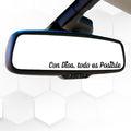 Con Dios Todo es Posible - Spanish Rearview Mirror Decal - Nostalgi Factory