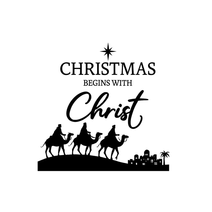 Set of two faith-based Christmas decals from Nostalgi Factory featuring holiday-themed Christian messages and festive designs.
