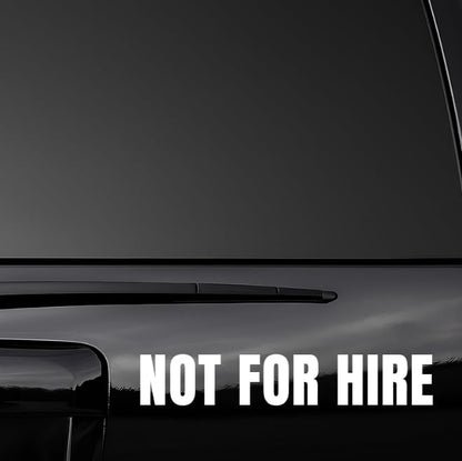 Set of two Nostalgi Factory black "Not For Hire" decals for commercial vehicles, 2" x 11.5" DOT compliant vinyl stickers.
