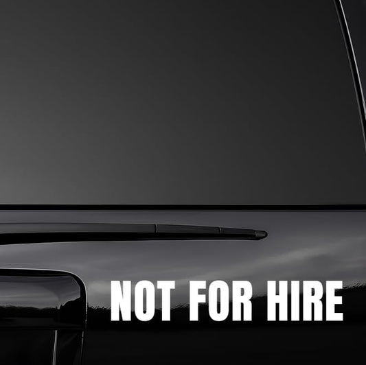 Set of two Nostalgi Factory black "Not For Hire" decals for commercial vehicles, 2" x 11.5" DOT compliant vinyl stickers.