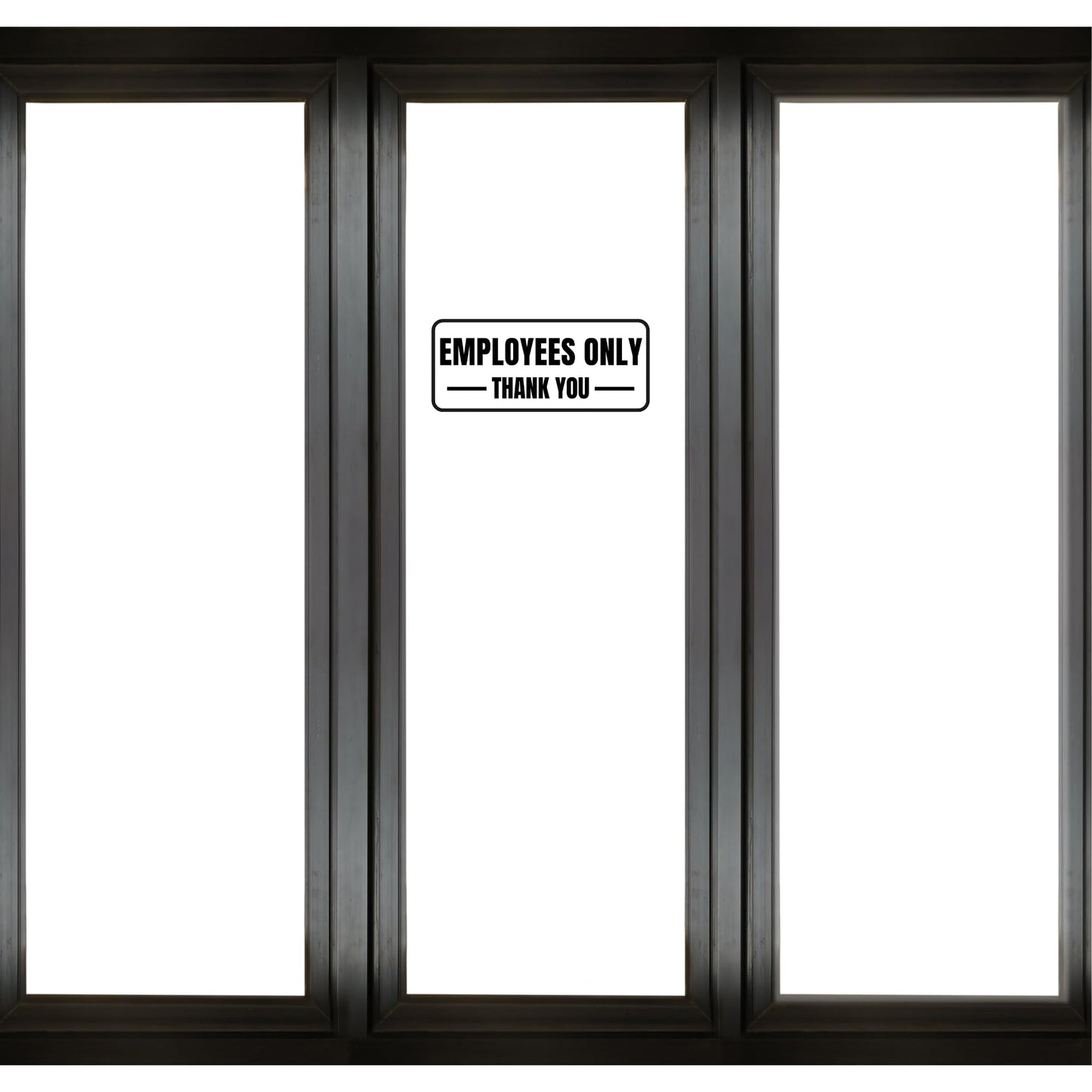 Employees Only vinyl decal sign for businesses, featuring professional design from Nostalgi Factory on a clear background.