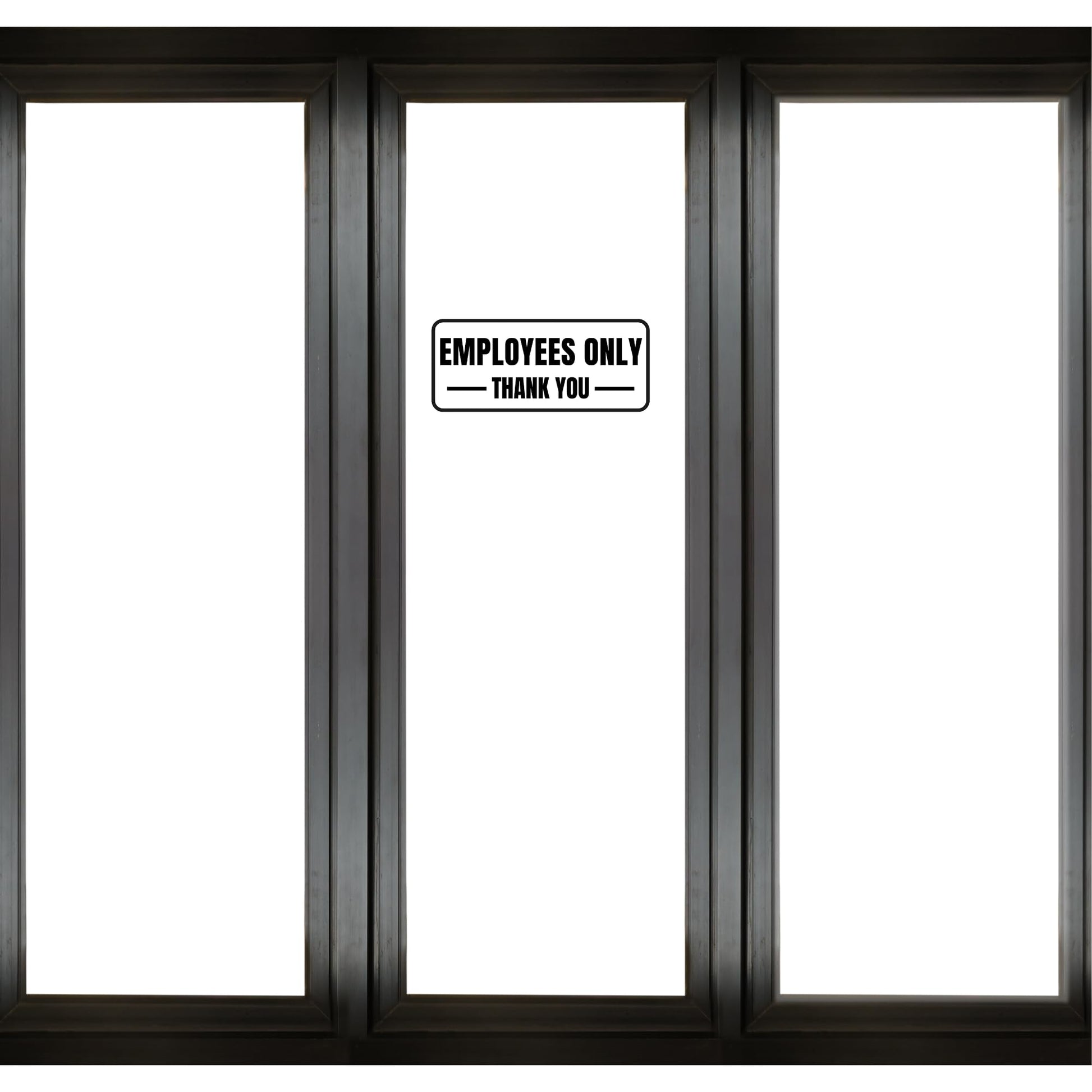 Employees Only vinyl decal sign for businesses, featuring professional design from Nostalgi Factory on a clear background.