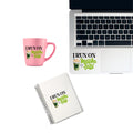 Waterproof vinyl decal featuring "I Run On Matcha Latte" design, ideal for laptops, water bottles, and mugs by Nostalgi Factory.