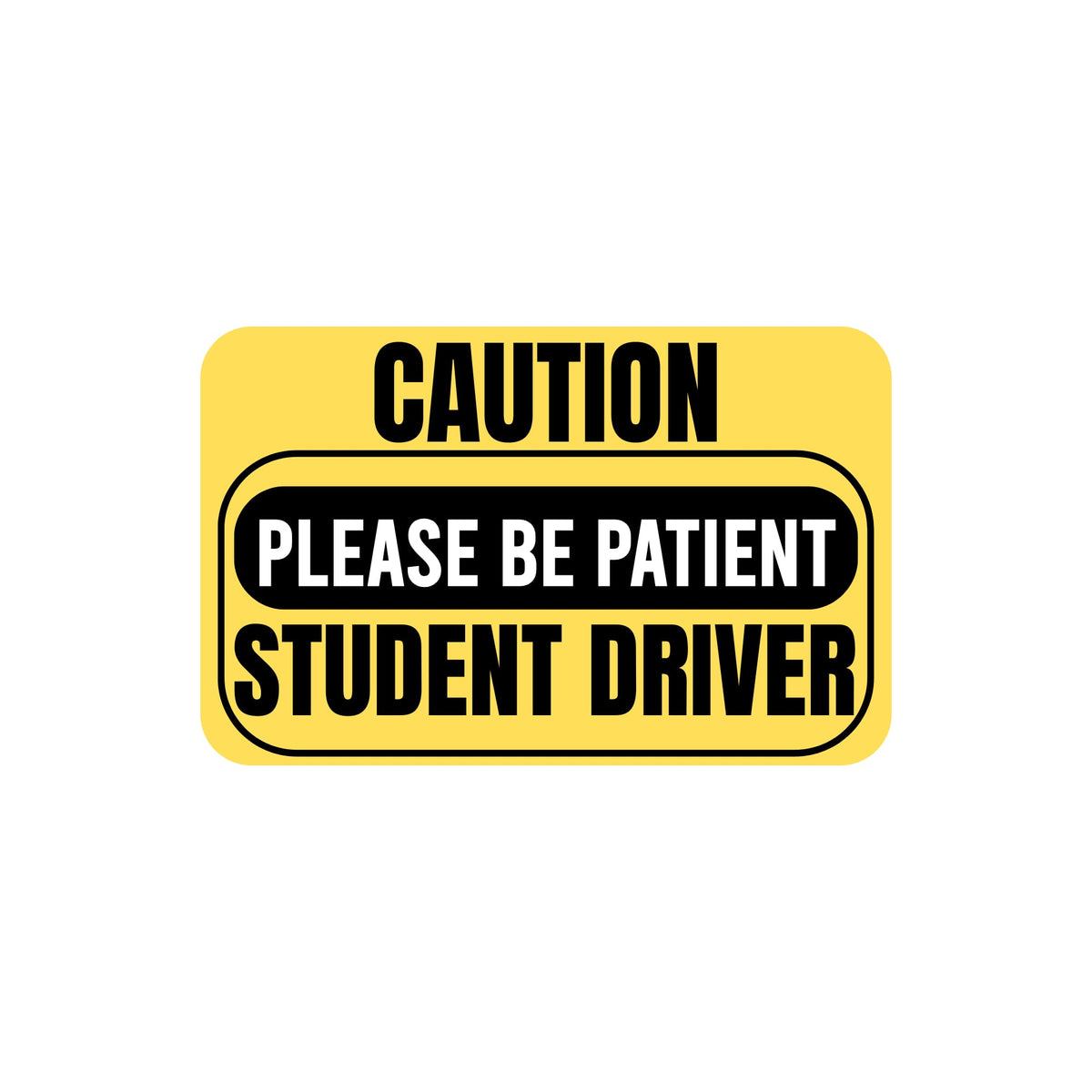 Non-Magnetic Caution Student Driver Stickers | Waterproof Removable Vinyl Decals for Cars & Windows | Made in USA (10x6 inches, 2-Pack) - Nostalgi Factory