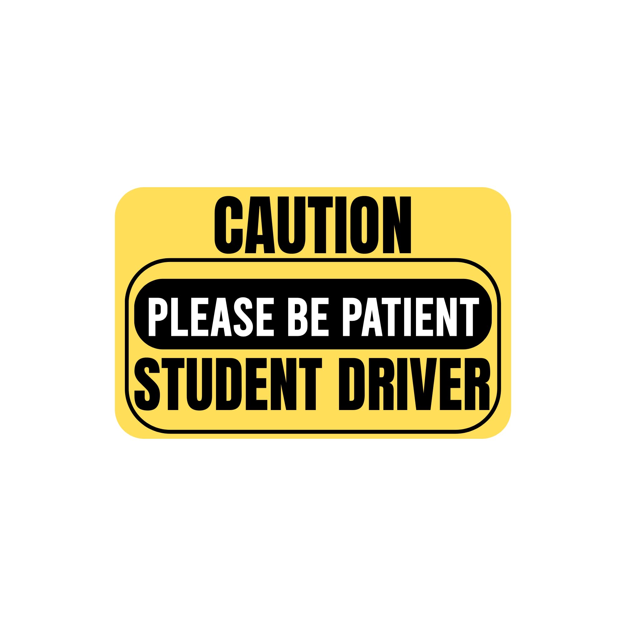 Non-Magnetic Caution Student Driver Stickers | Waterproof Removable Vinyl Decals for Cars & Windows | Made in USA (10x6 inches, 2-Pack) - Nostalgi Factory