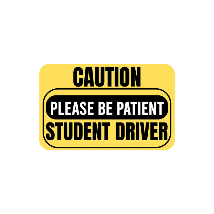 Non-Magnetic Caution Student Driver Stickers | Waterproof Removable Vinyl Decals for Cars & Windows | Made in USA (10x6 inches, 2-Pack) - Nostalgi Factory