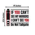 Truck Safety Decal | If You Can't See My Mirrors Warning Sticker | Die-Cut Premium Vinyl | Made in USA - Nostalgi Factory