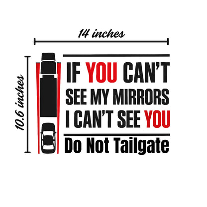 Truck Safety Decal | If You Can't See My Mirrors Warning Sticker | Die-Cut Premium Vinyl | Made in USA - Nostalgi Factory