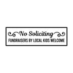 No Soliciting Door Sign with Fundraisers Welcome | Vinyl Decal, Multiple Colors Available - Nostalgi Factory