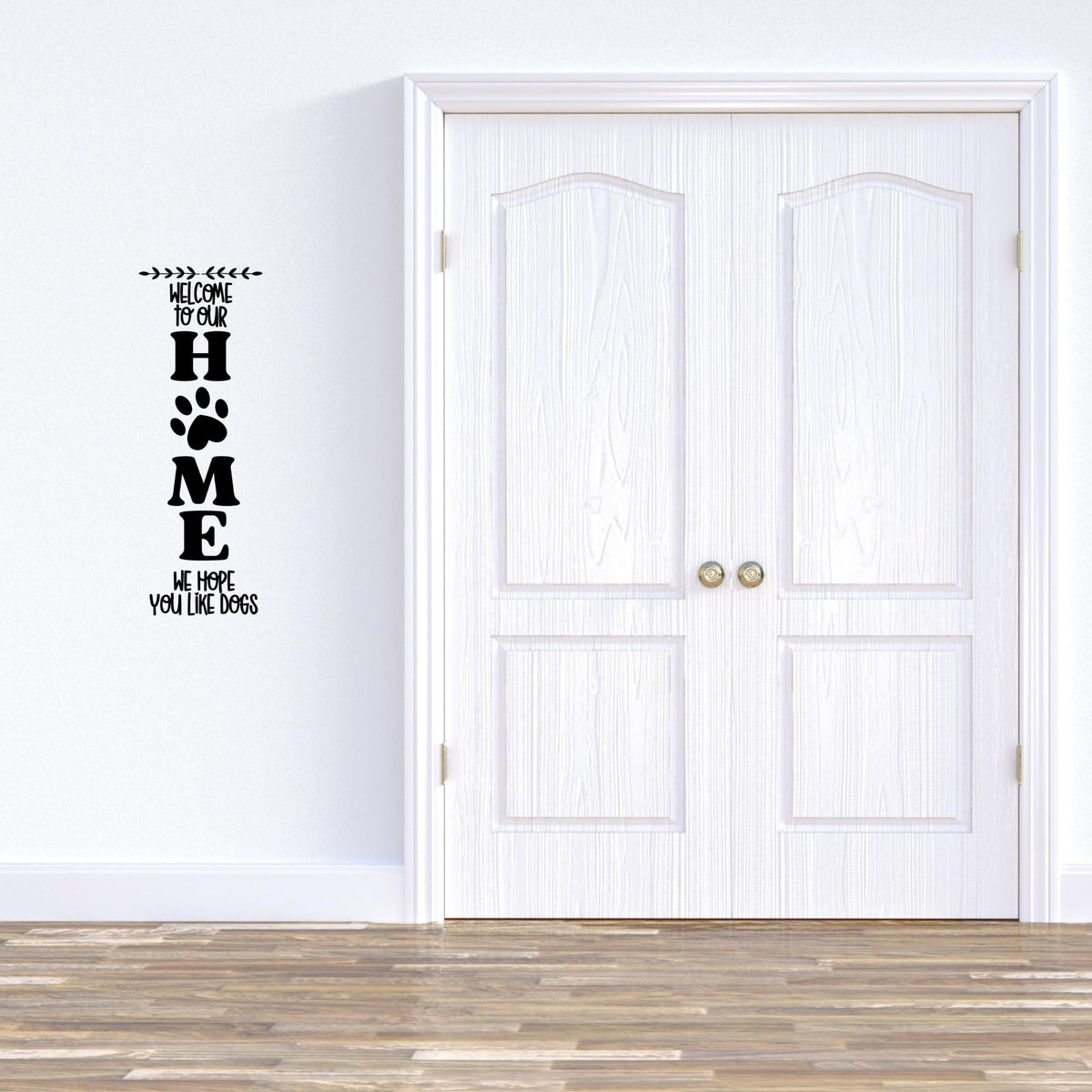 Welcome to Our HOME Dog Paw Print Vinyl Wall/Window Decal | Multiple Colors Available | 22.6 x 8 inches - Nostalgi Factory