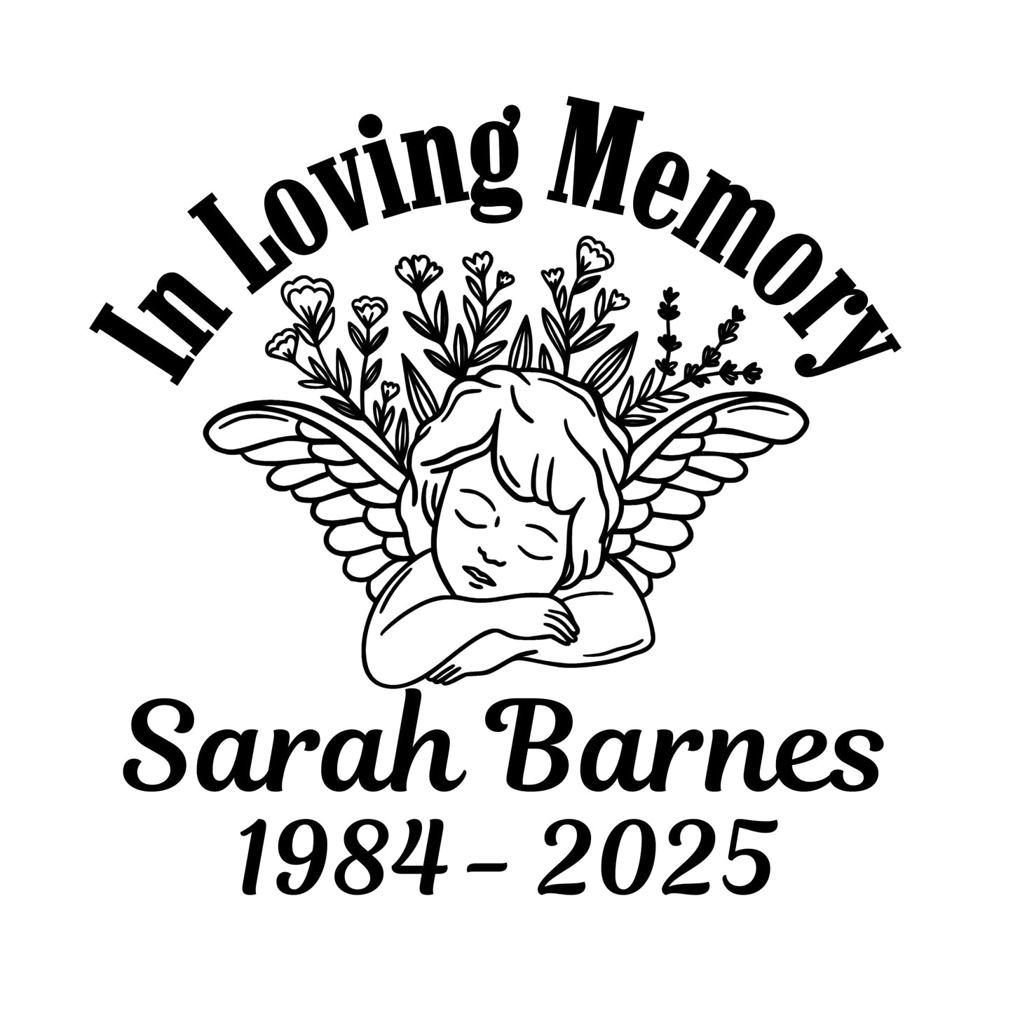 Loving Memory Angel Car Decal | Customizable Memorial Vinyl Sticker | Multiple Colors Available - Nostalgi Factory