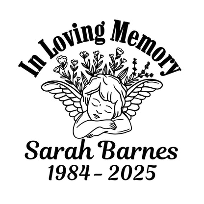 Loving Memory Angel Car Decal | Customizable Memorial Vinyl Sticker | Multiple Colors Available - Nostalgi Factory