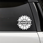 Personalized Sunflower Car Decal with Name | Tumbler | Car Window | Laptop | Mug | Permanent Vinyl | Multiple Colors Available - Nostalgi Factory