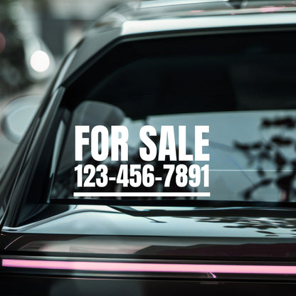 Custom Nostalgi Factory personalized decal sticker with number, designed for car windows, includes application instructions.