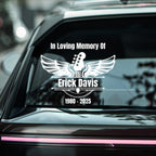 Personalized Memorial Guitar Wings Vinyl Decal | Loving Memory Car Sticker | Available in 5 Colors - Nostalgi Factory