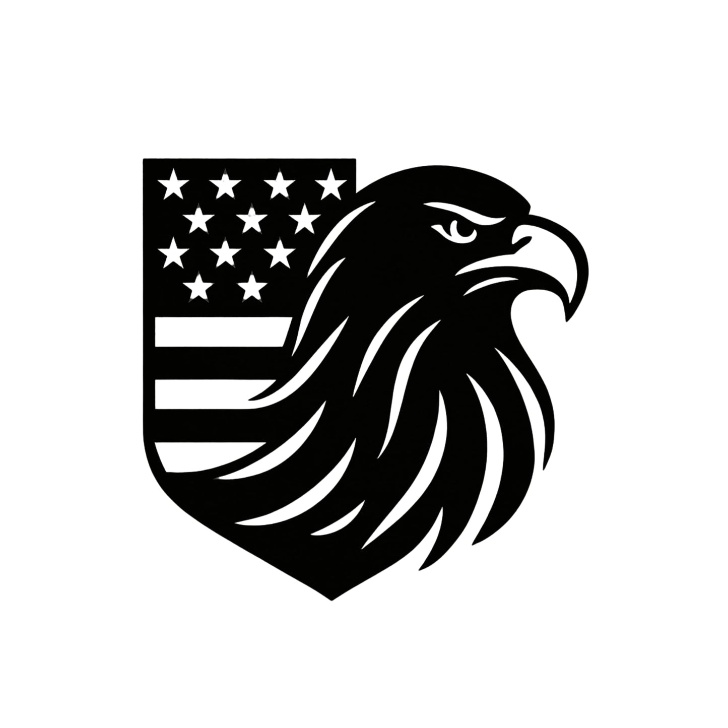 American Eagle Shield vinyl car decal by Nostalgi Factory, patriotic window sticker in various colors, for vehicle decoration.