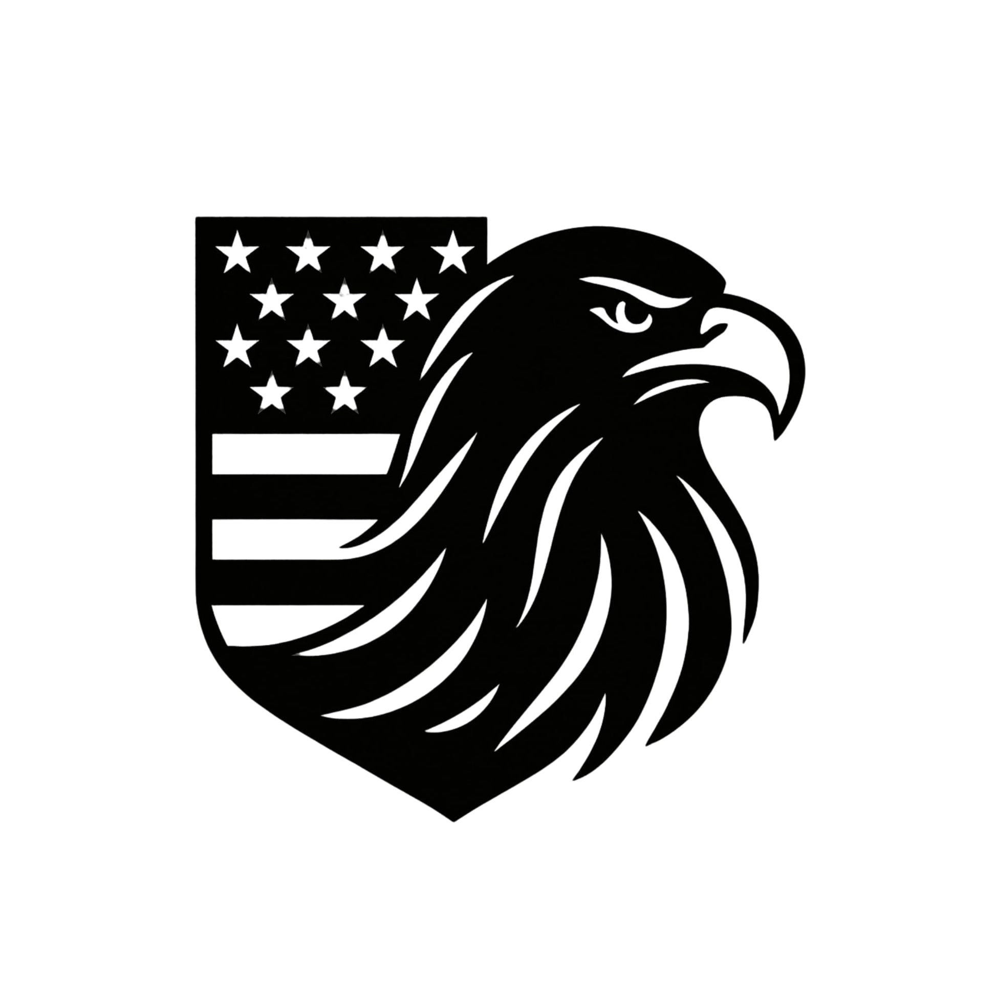 American Eagle Shield vinyl car decal by Nostalgi Factory, patriotic window sticker in various colors, for vehicle decoration.
