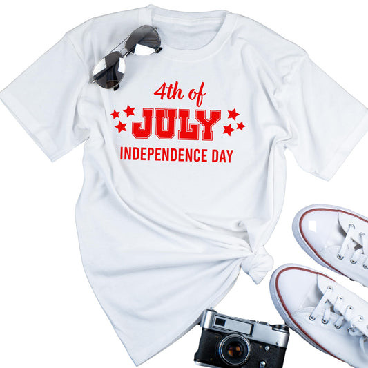Patriotic 4th of July HTV iron-on transfer with stars for shirts, by Nostalgi Factory, showcasing a festive Independence Day design.