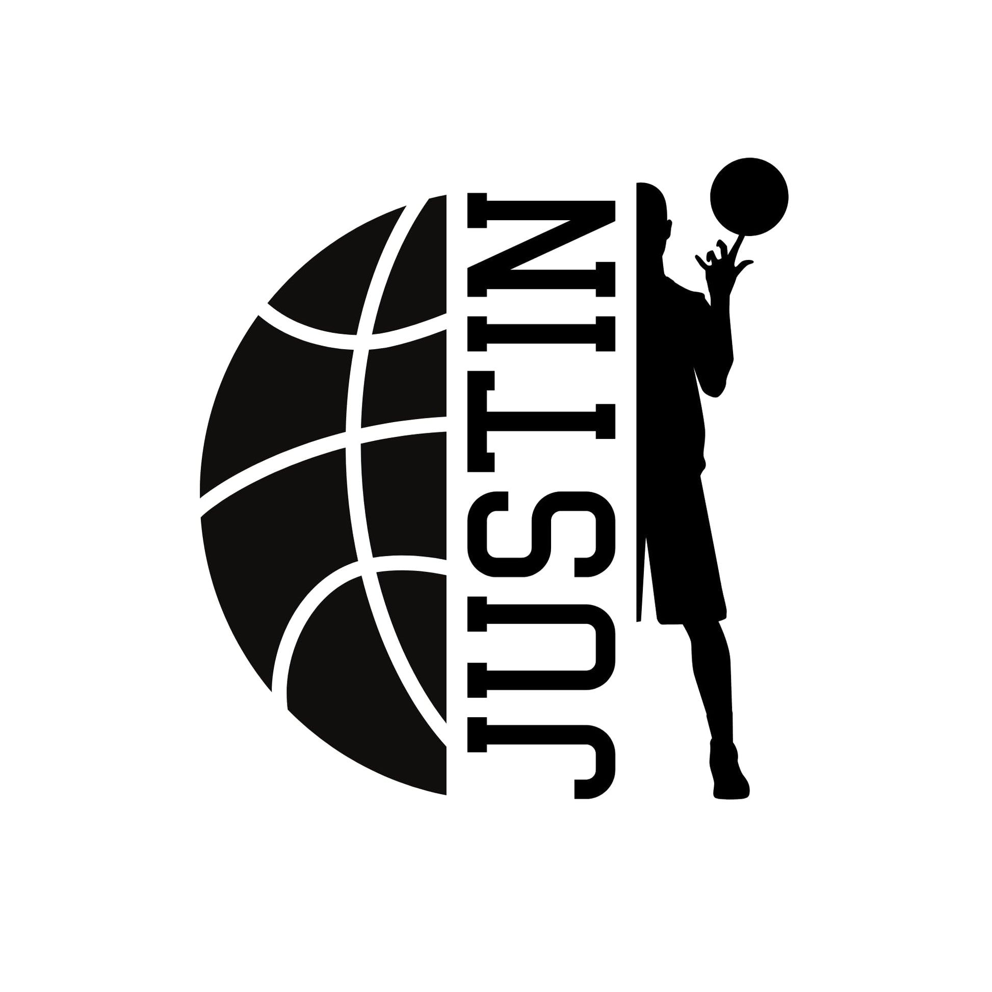 Custom basketball name decal from Nostalgi Factory, personalized vinyl sticker featuring vibrant sports-themed design.