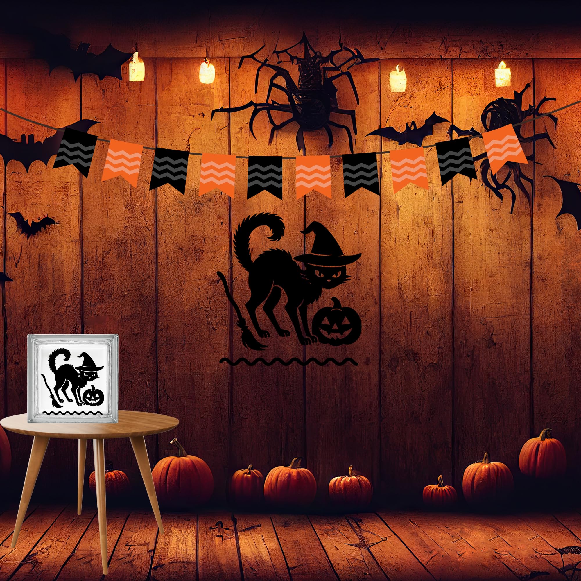Set of 2 Vintage Halloween Black Cat Vinyl Decal | Die-Cut Design | Premium Quality | Made in USA - Nostalgi Factory
