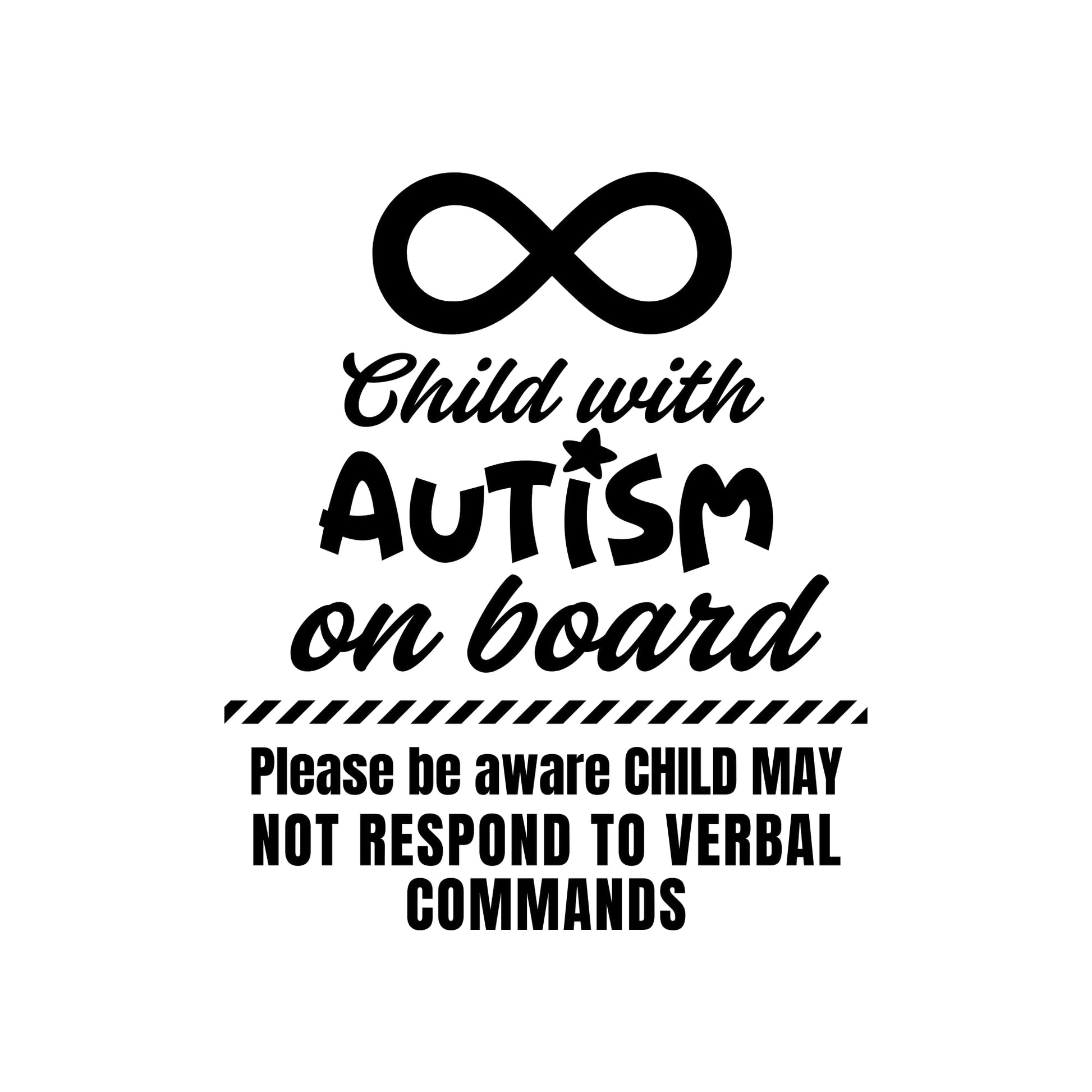 Autism awareness car decal featuring a child with autism on board warning vinyl sticker in multiple colors, by Nostalgi Factory.