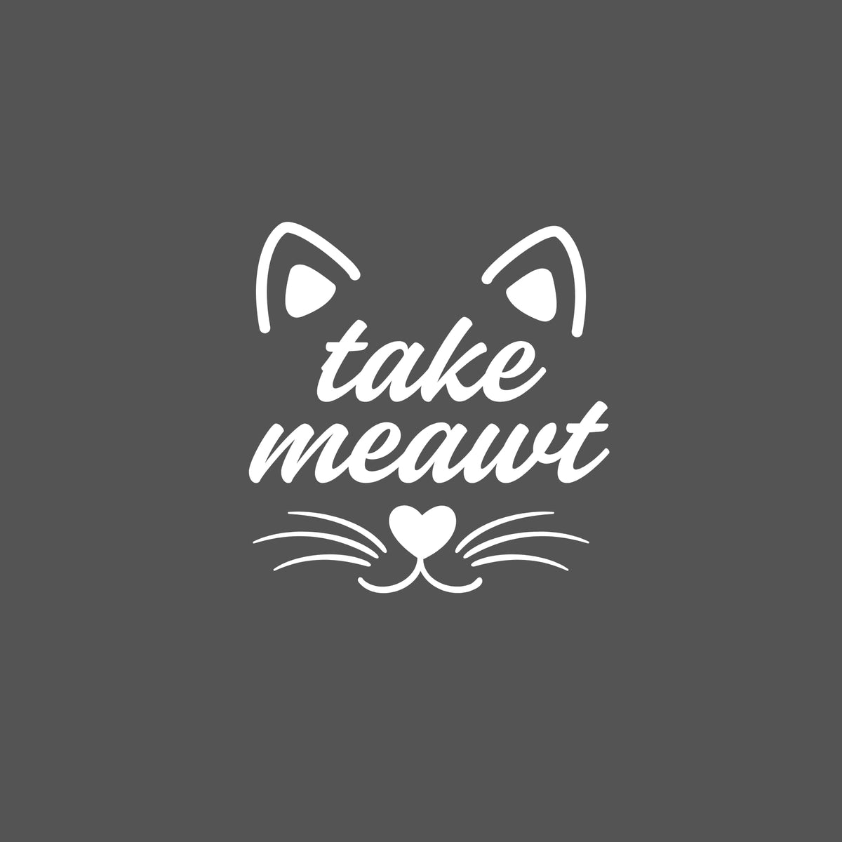 Take Meawt Cat Face Vinyl Decal for Trash Cans | Multiple Colors Available - Nostalgi Factory
