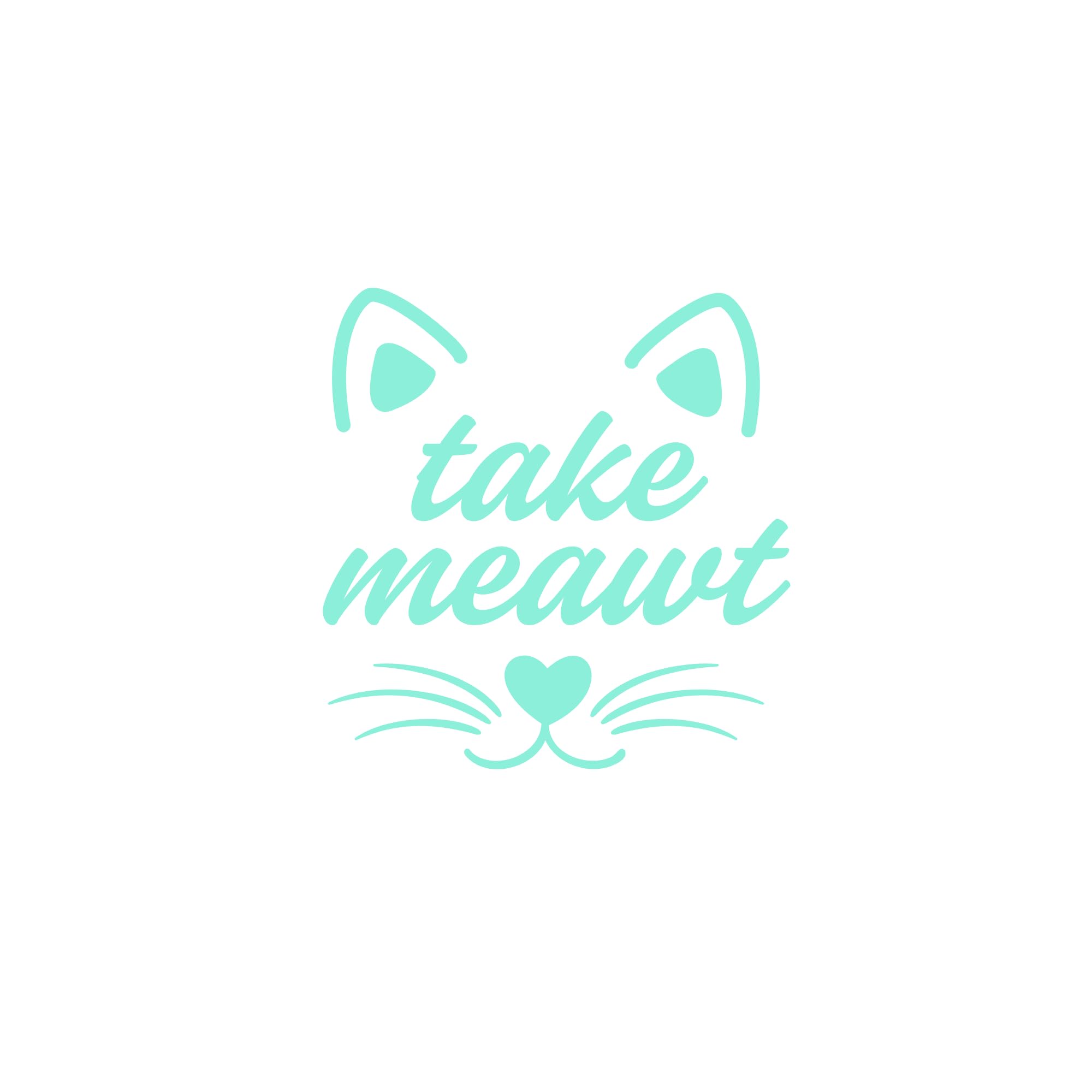 Take Meawt Cat Face Vinyl Decal for Trash Cans | Multiple Colors Available - Nostalgi Factory