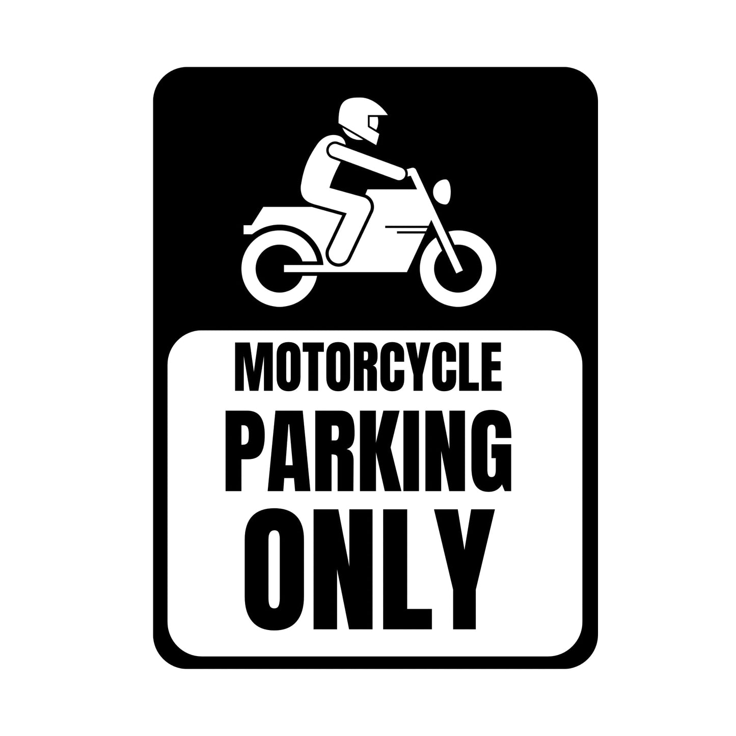 Motorcycle Parking Only Vinyl Decal | Multiple Colors Available | Garage Wall | Sign - Nostalgi Factory