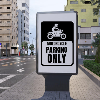 Motorcycle Parking Only Vinyl Decal | Multiple Colors Available | Garage Wall | Sign - Nostalgi Factory