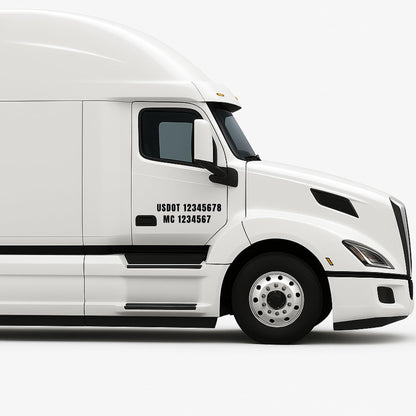 Set of 4 Custom Compliance USDOT and MC Custom Number Decals | 2-Inch Vinyl Lettering | Truck Commercial Numbers | Commercial Van Pick up Semi Truck Required Decal Set - Nostalgi Factory