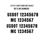 Set of 4 Custom Compliance USDOT and MC Custom Number Decals | 2-Inch Vinyl Lettering | Truck Commercial Numbers | Commercial Van Pick up Semi Truck Required Decal Set - Nostalgi Factory