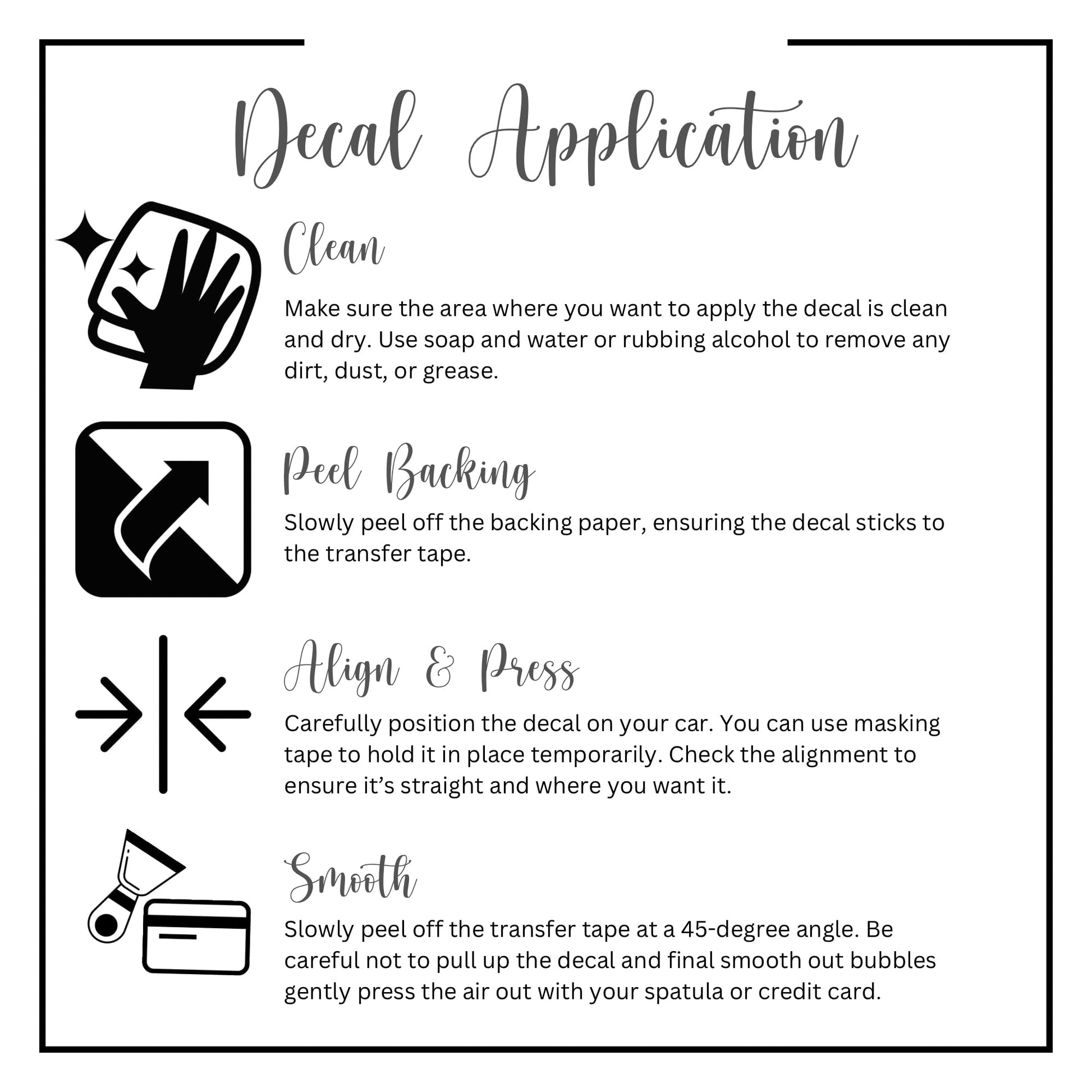 Vinyl decal featuring business hours and phone number, designed for store displays, by Nostalgi Factory.