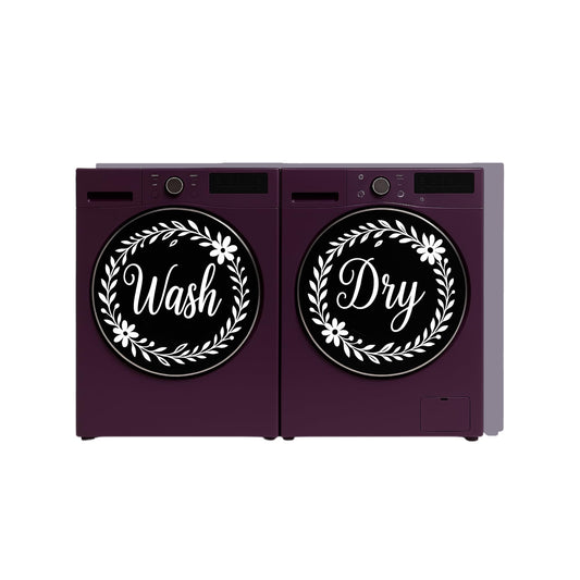 Washer and Dryer Vinyl Decals | Glossy Finish Laundry Room Labels Sticker | 12 Color Options | Modern Front Load Appliance Stickers - Nostalgi Factory
