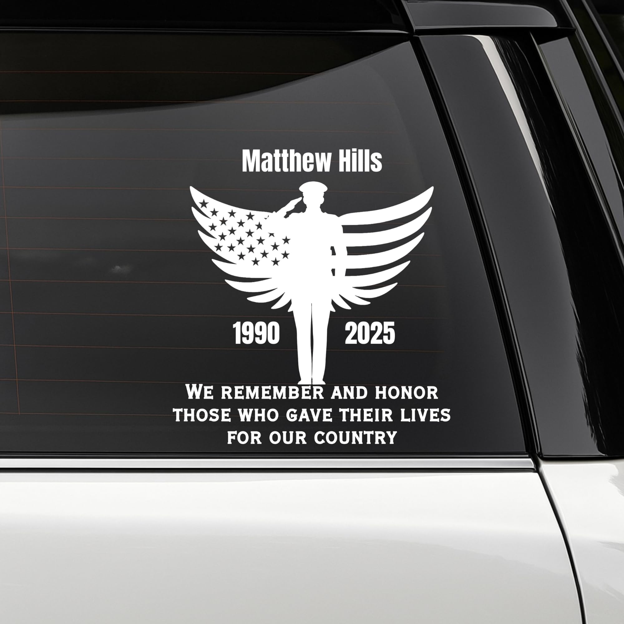 Military Memorial Vinyl Decal | Customizable Name and Years |Tribute D ...