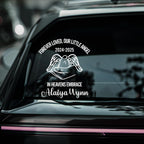 Personalized Baby Memorial Car Decal | In Heaven's Embrace | Newborn | Customizable Angel Design - Nostalgi Factory