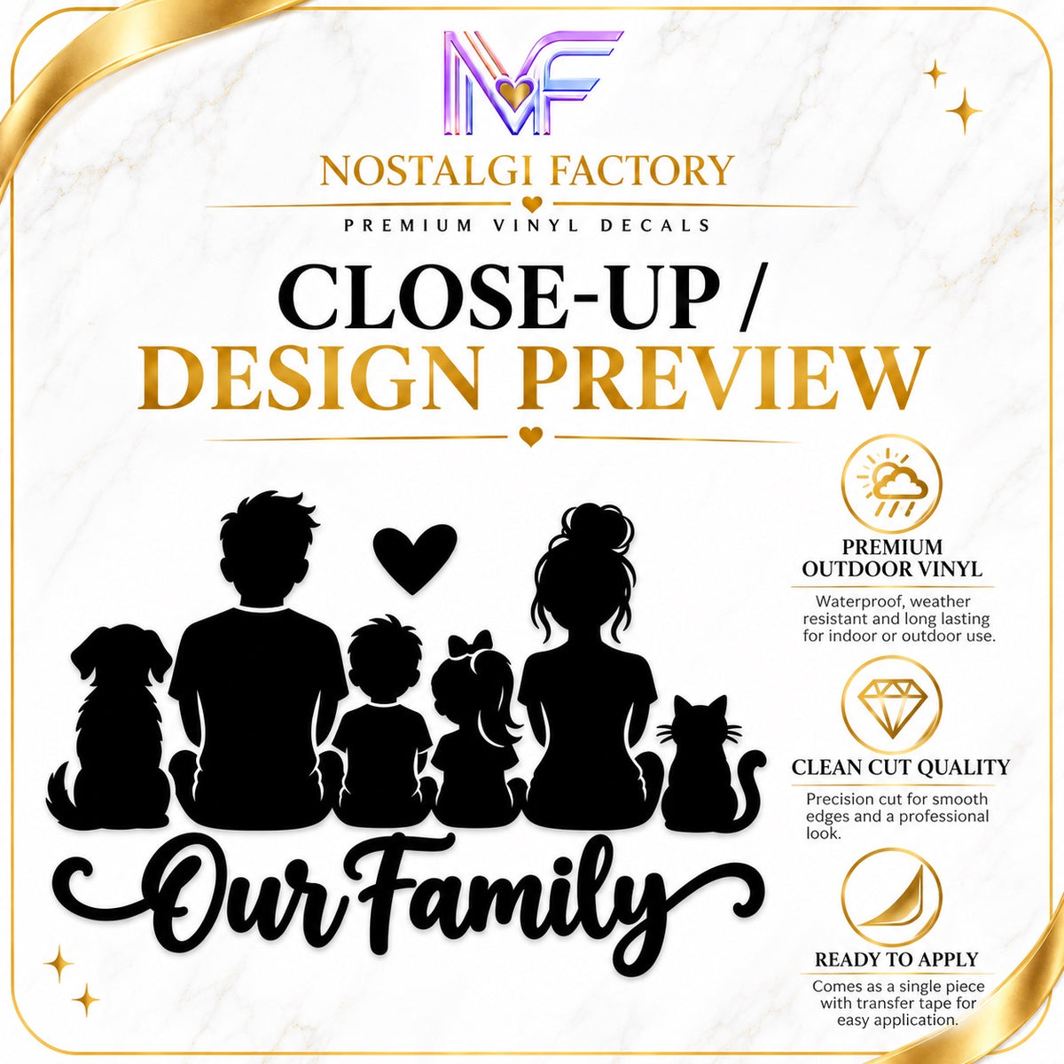 Our Family decal close-up design preview