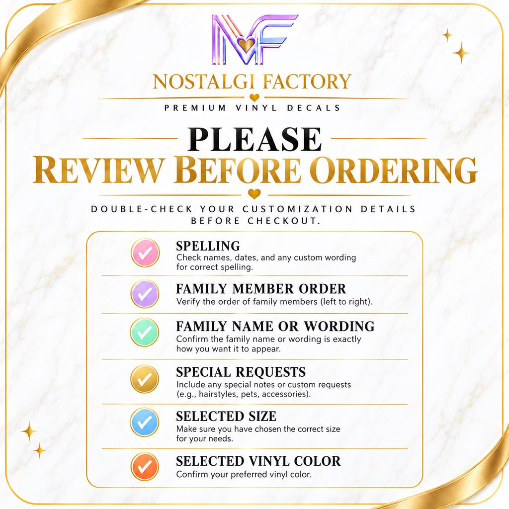 Our Family decal review before ordering checklist