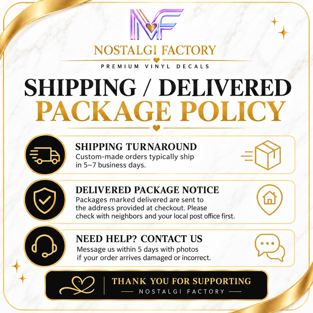 Nostalgi Factory shipping and delivered package policy