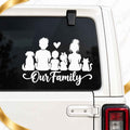 Custom Family Silhouette Car Decal | Personalized Our Family with Kids & Pets