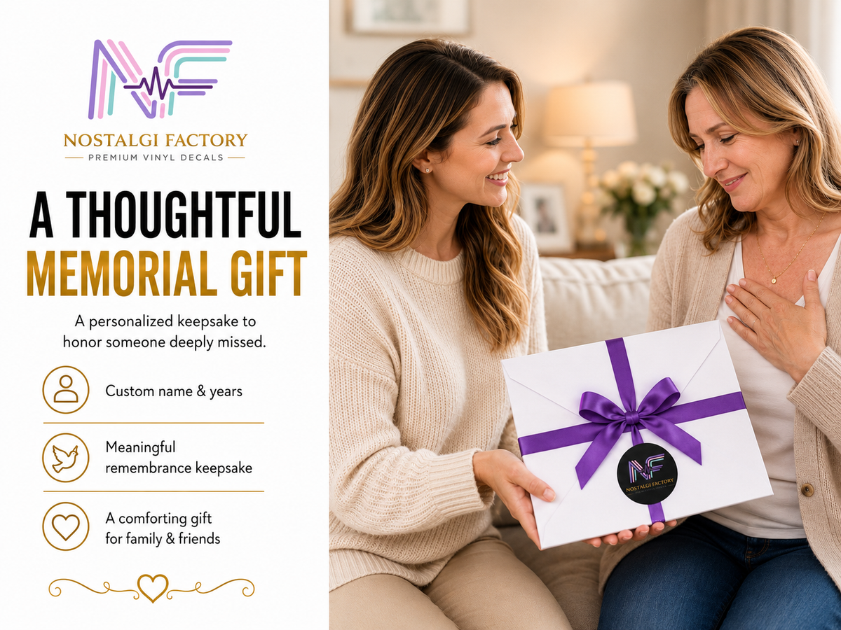Personalized memorial decal gift from Nostalgi Factory