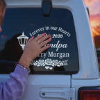 Grandpa Memorial Decal | Forever in Our Hearts | Personalized Name & Years