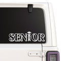 Senior 2026 — graduation lettering design shown on a white Jeep window
